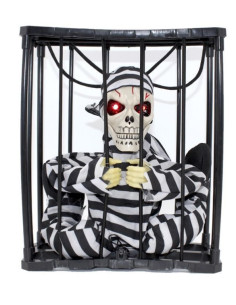 Carcel con preso esqueleto