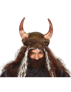 Casco vikingo con piel para adulto