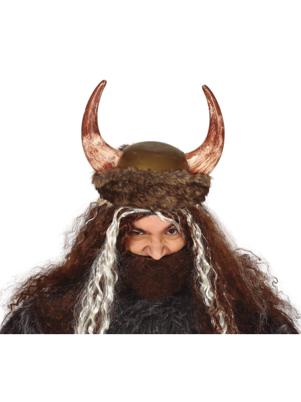 Casco vikingo con piel para adulto