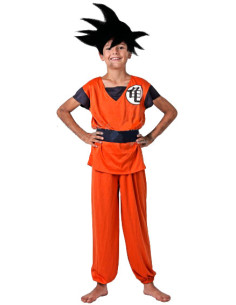 Disfraz Goku + Peluca Azul Saiyajin Cosplay Kakaroto Infantil