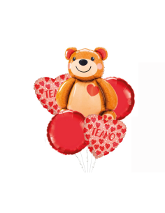 Set globos oso enamorado