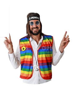 Chaleco hippie multicolor adulto