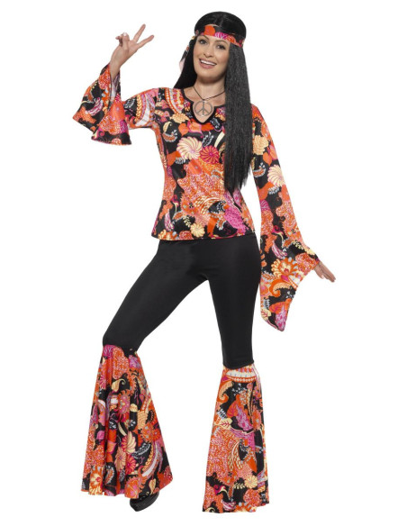 Disfraz chica hippie para mujer