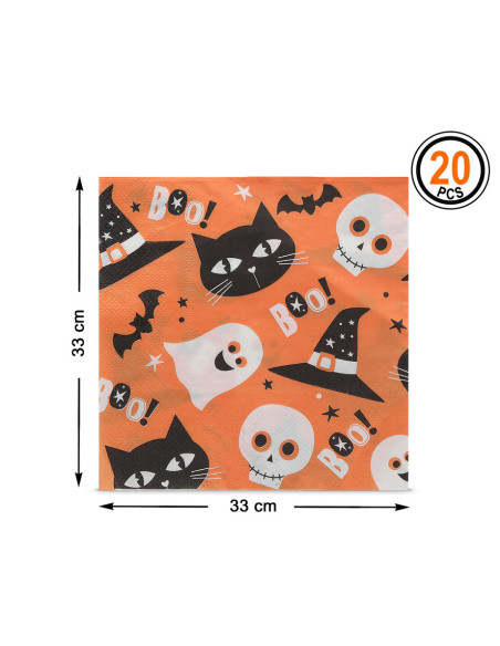 Servilletas Halloween fantasmas detalles