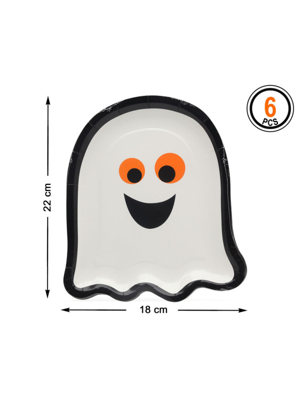 Platos Halloween fantasma detalles