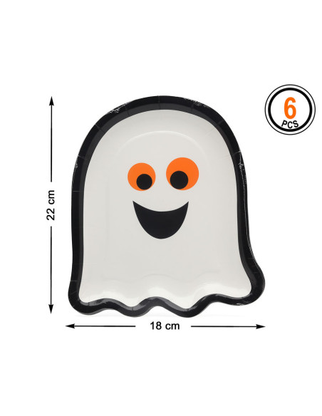 Platos Halloween fantasma detalles