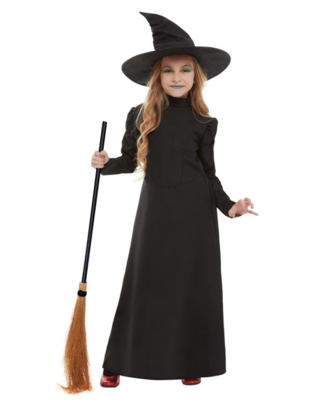 Disfraz bruja clásica para niña detalles