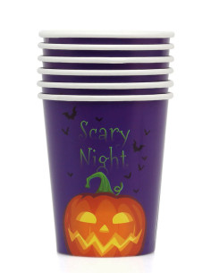 6 Vasos Halloween morados