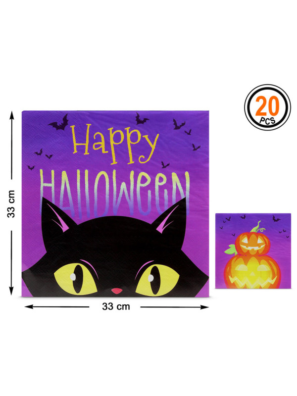 Servilletas Halloween moradas detalles