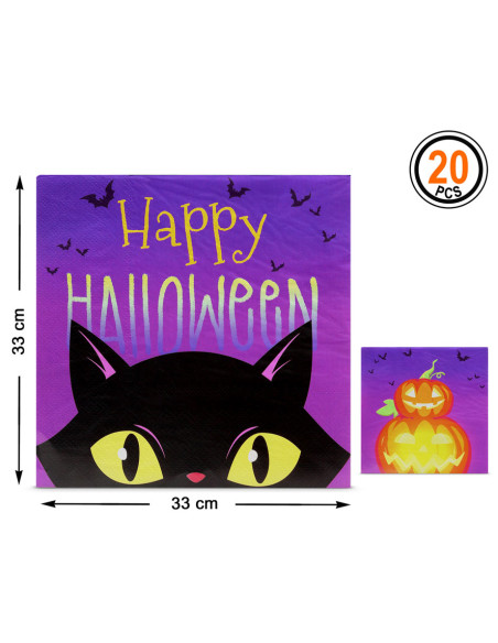 Servilletas Halloween moradas detalles