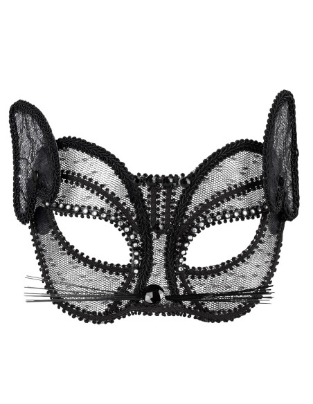 Antifaz gata negra detalle