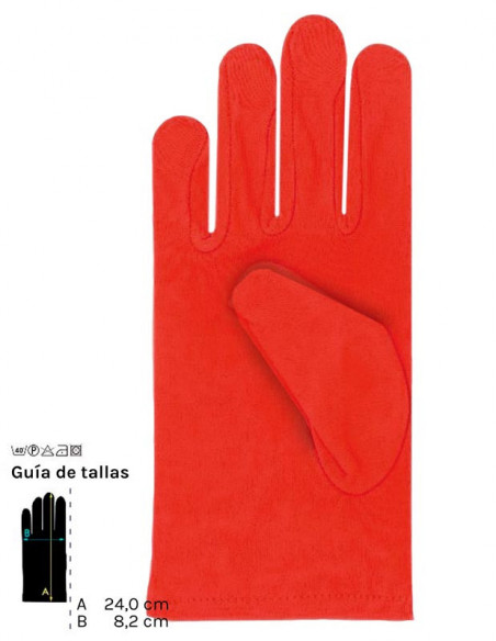 Guantes cortos colores adulto rojo