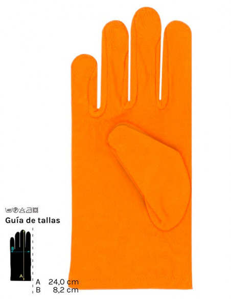 Guantes cortos colores adulto naranja