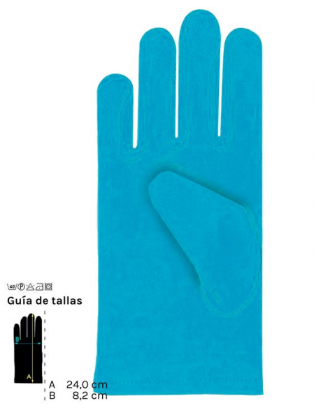 Guantes cortos colores adulto turquesa