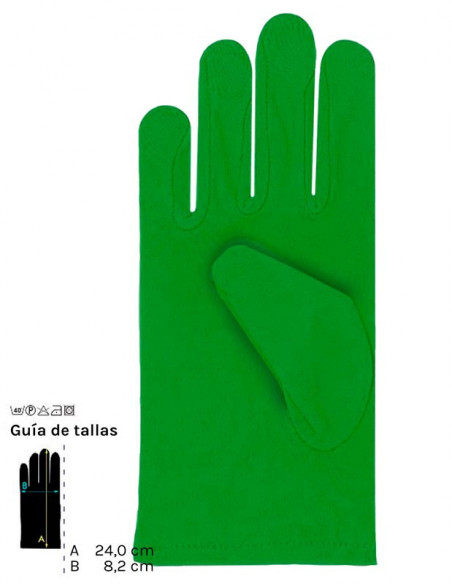 Guantes cortos colores adulto verde
