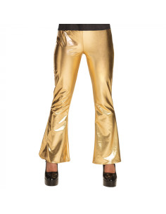 Pantalón de campana metalizado para mujer