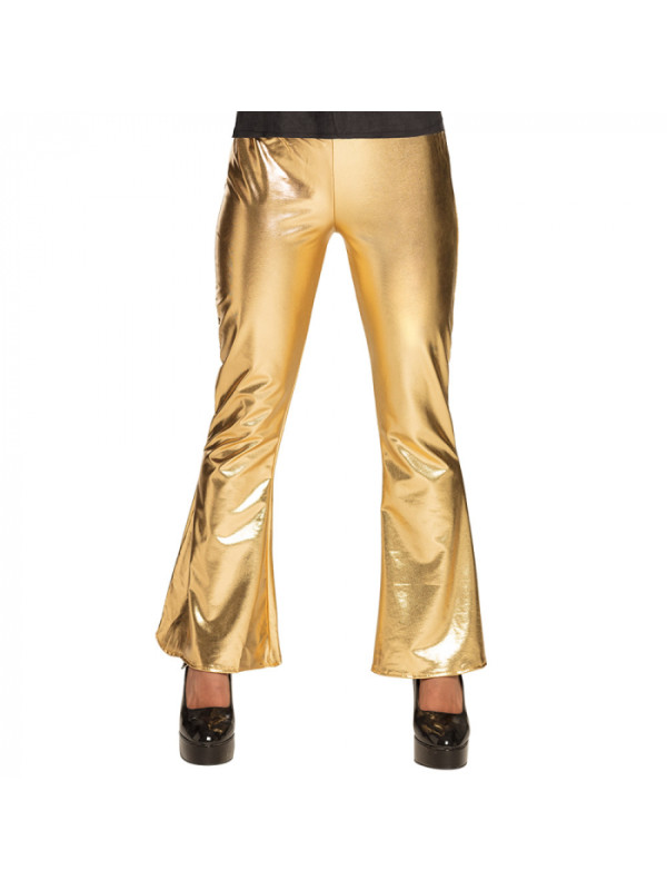 Pantalón de campana metalizado para mujer