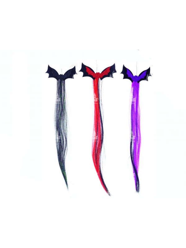 Mechón de pelo con murciélago