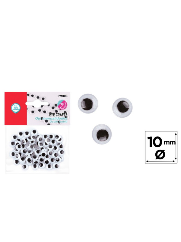 Ojos móviles redondos 10x12mm
