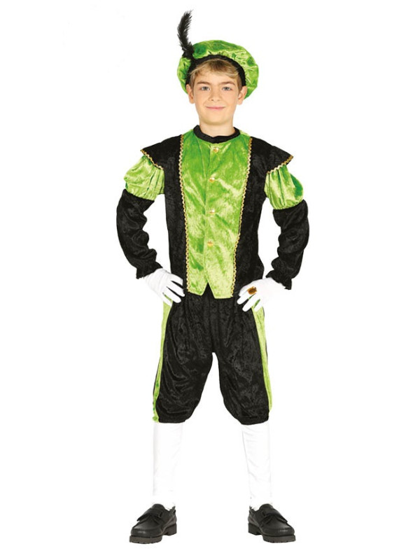 Disfraz de paje verde infantil