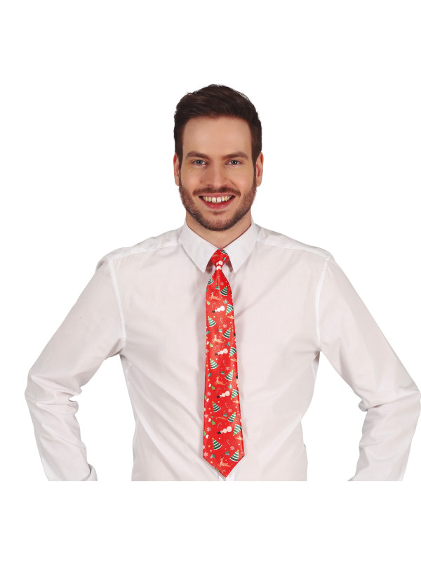 Corbata navideña roja