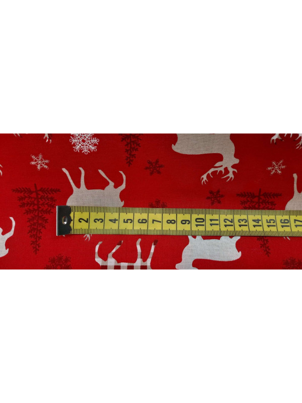 Tela renos navideños algodón