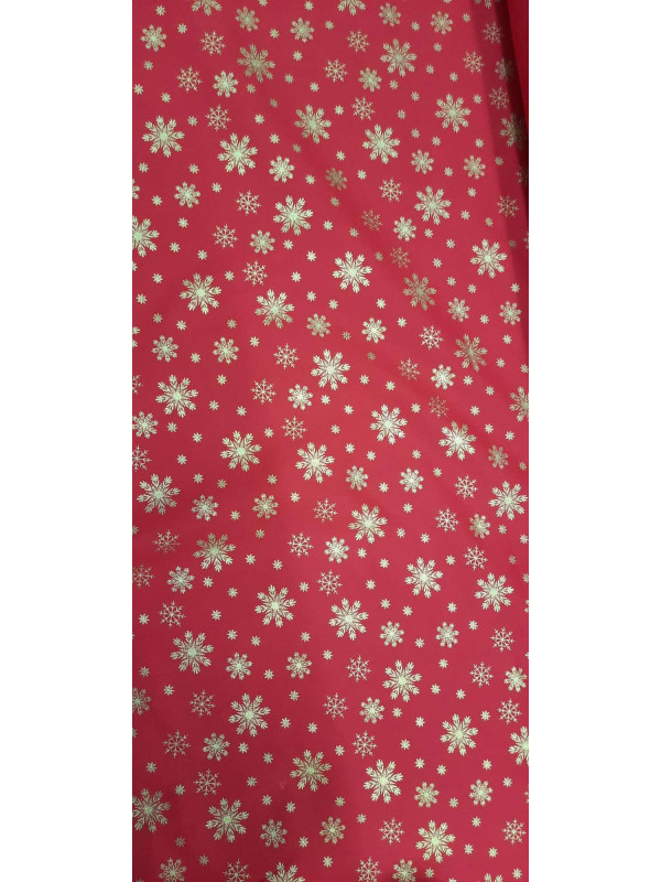 Tela Navidad copos dorados