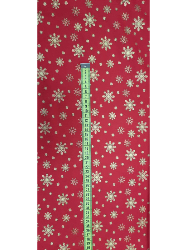 Tela Navidad copos dorados