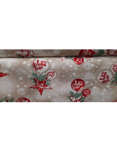 Loneta navideña con bolitas