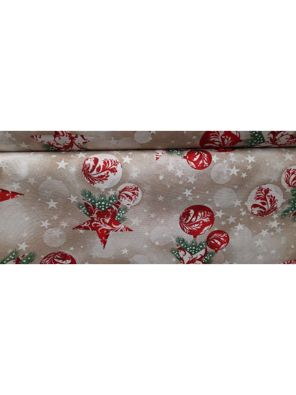 Loneta navideña con bolitas