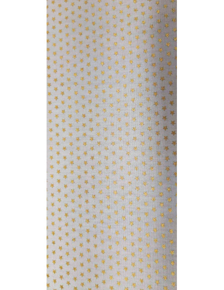 Tela Navidad con estrellas doradas