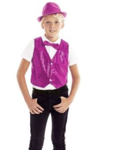 Chaleco de lentejuelas infantil fucsia