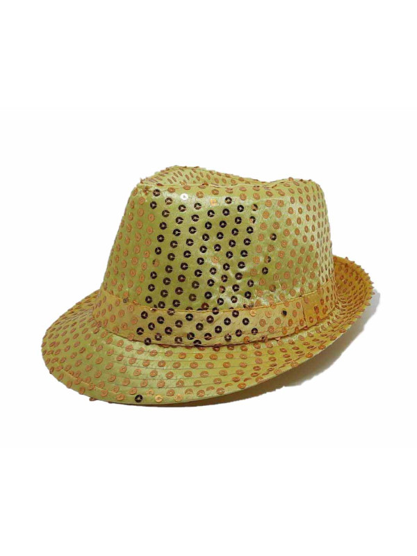 Sombrero gánster lentejuelas con luz