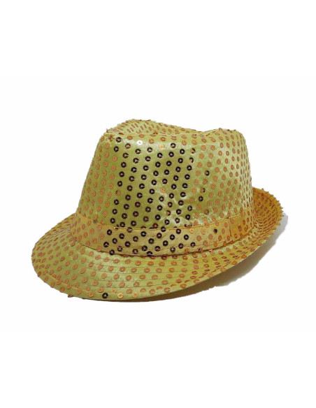 Sombrero gánster lentejuelas con luz