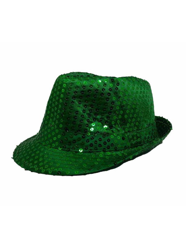 Sombrero gánster lentejuelas con luz