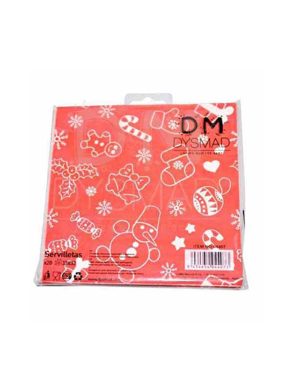 Servilletas motivo navideño rojo