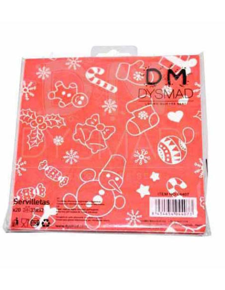 Servilletas motivo navideño rojo