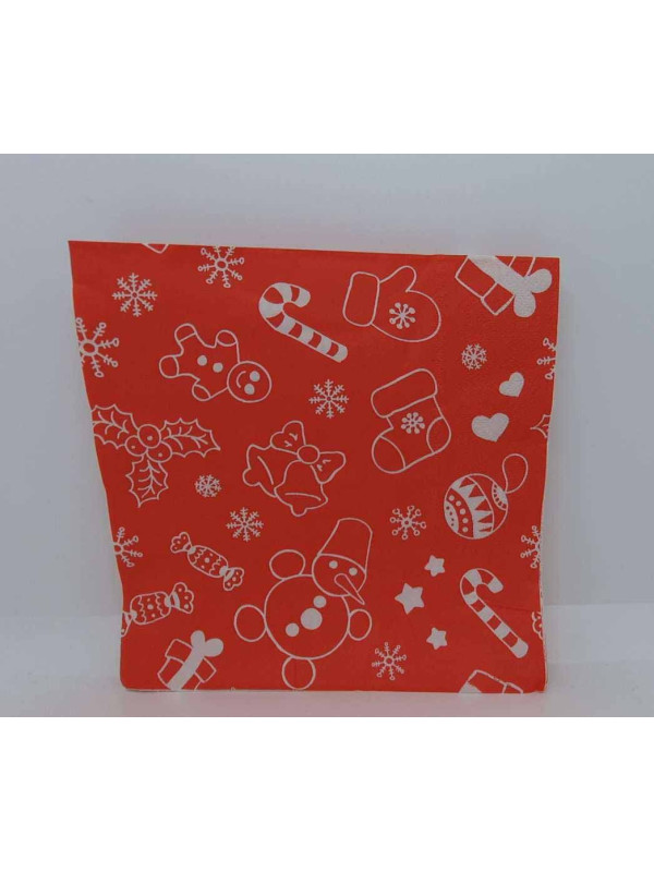 Servilletas motivo navideño rojo