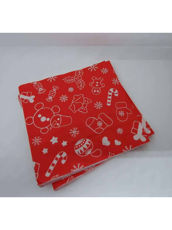 Servilletas motivo navideño rojo