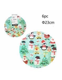 Plato navideño pingüinos