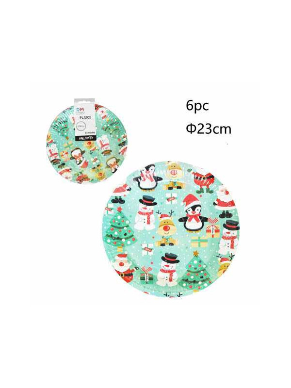 Plato navideño pingüinos