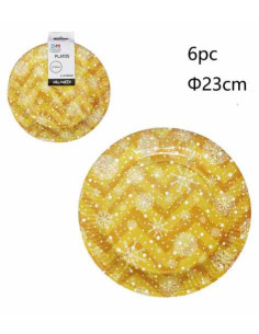 Plato navideño dorado