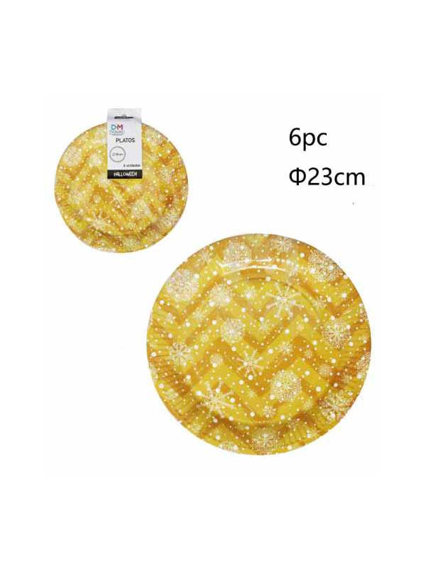 Plato navideño dorado