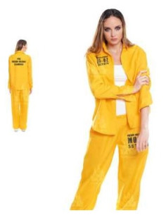 Disfraz presidiaria amarilla para mujer