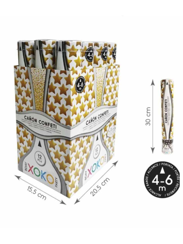 Cañón confetti estrellas