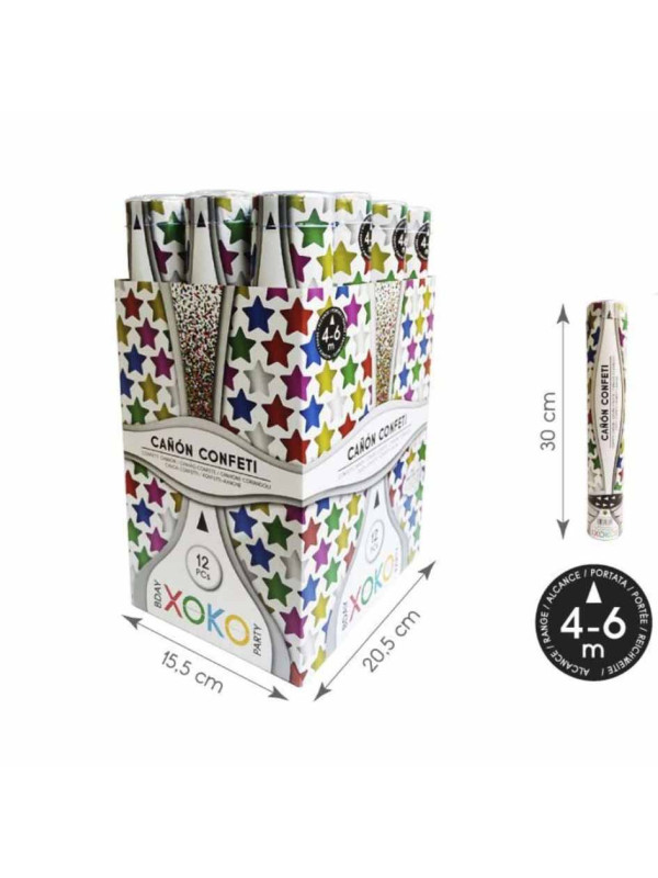 Cañón confetti estrellas