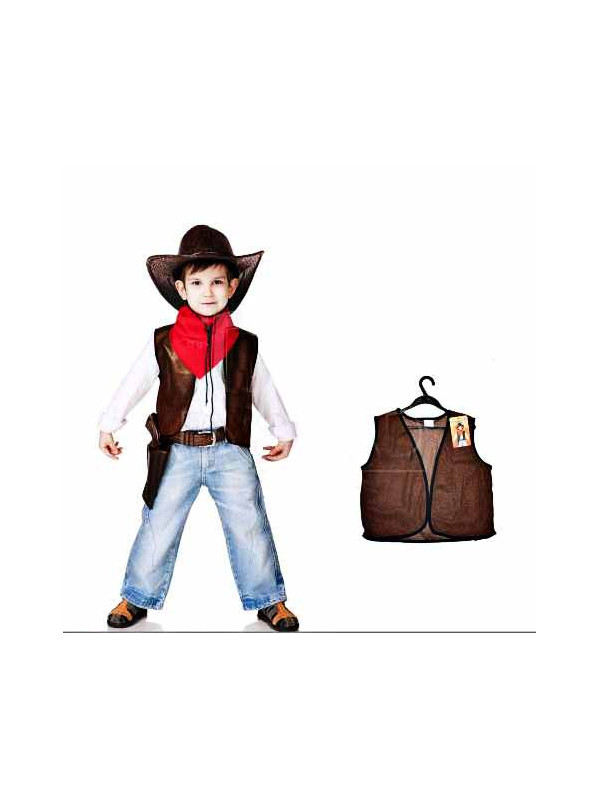 Chaleco vaquero marrón infantil