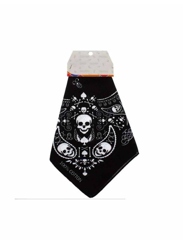 Pañuelo calaveras negro