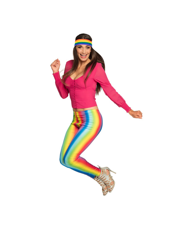 Cinta deportiva arcoíris ochentas