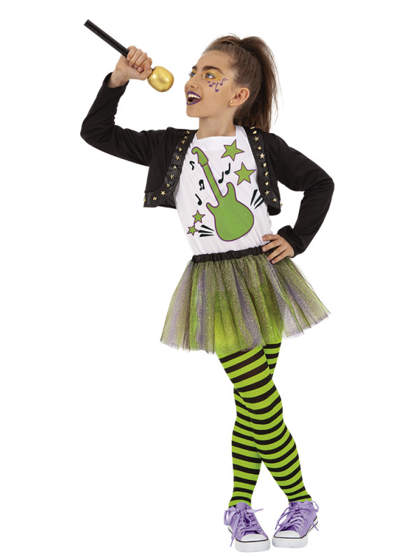 Disfraz Roquera Pop Star para niña